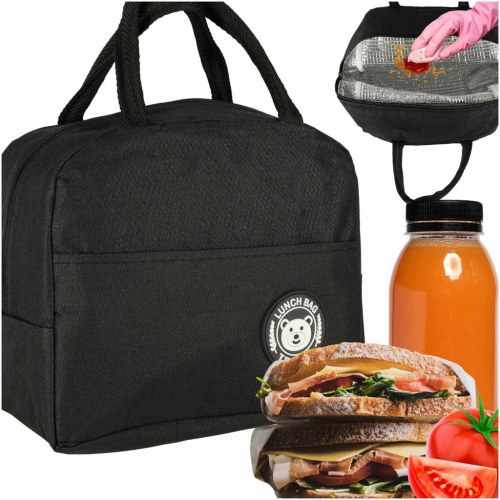 Køletaske til madpakke – sort termotaske i polyester