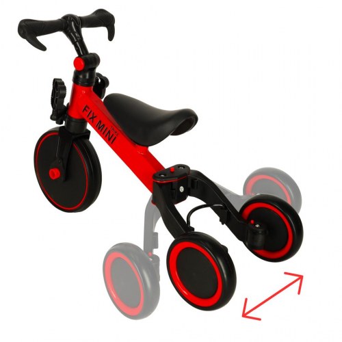 Løbecykel/tricycle 3-i-1 med pedaler – rød (Fix Mini)