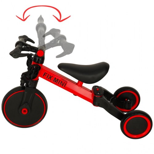 Løbecykel/tricycle 3-i-1 med pedaler – rød (Fix Mini)