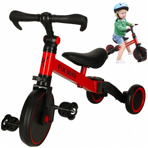 Løbecykel/tricycle 3-i-1 med pedaler – rød (Fix Mini)