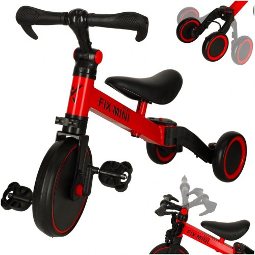 Løbecykel/tricycle 3-i-1 med pedaler – rød (Fix Mini)