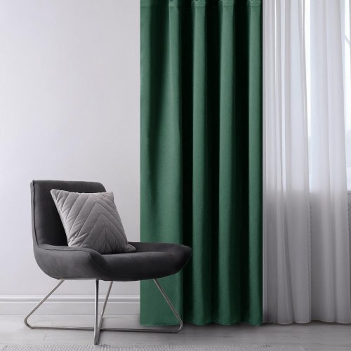 Mørklægningsgardin blackout 200×175 cm - flaskegrøn, klassisk med bånd (RESTILO)