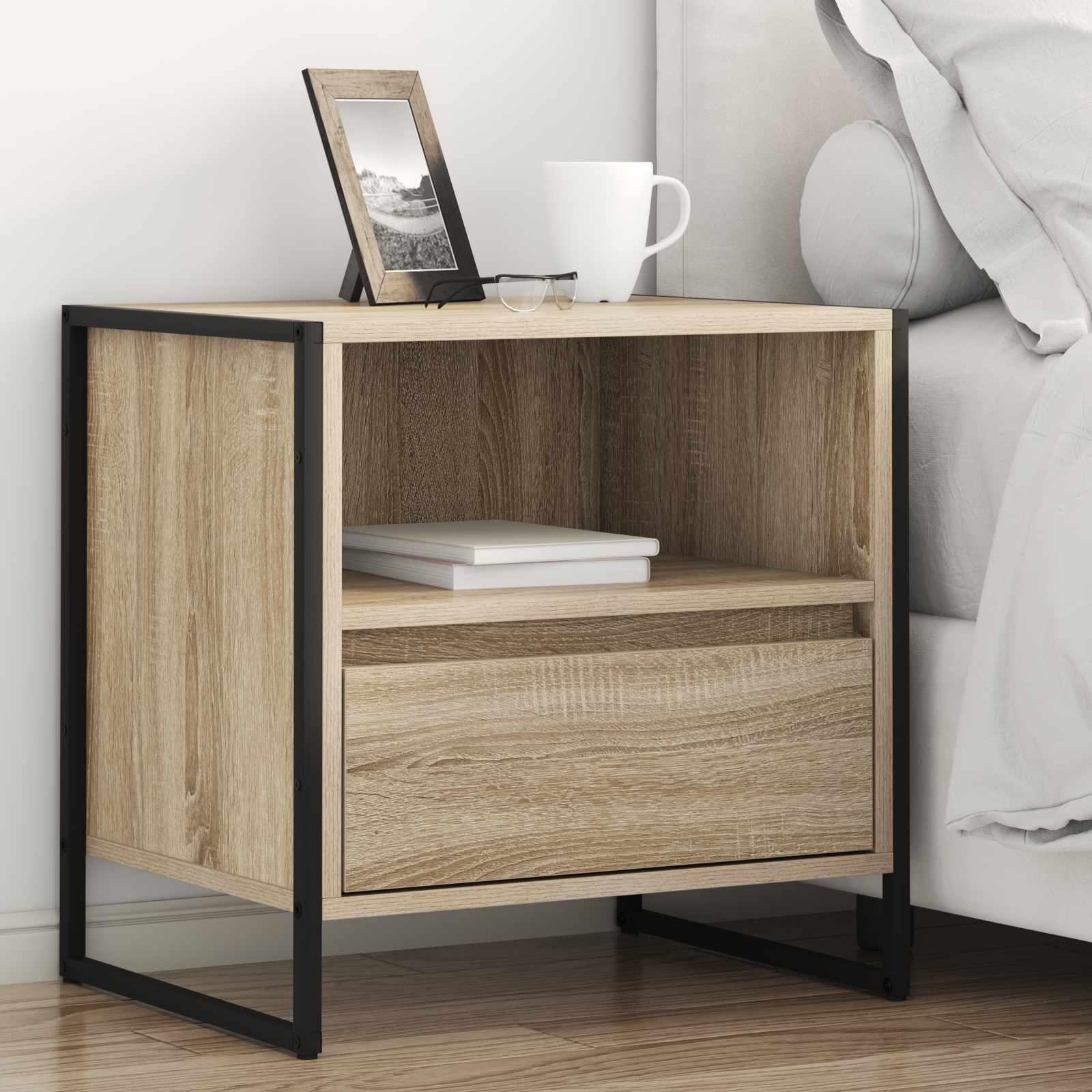 Sengebord 2 stk Sonoma 50 x 39,5 x 50 cm Konstrueret træ