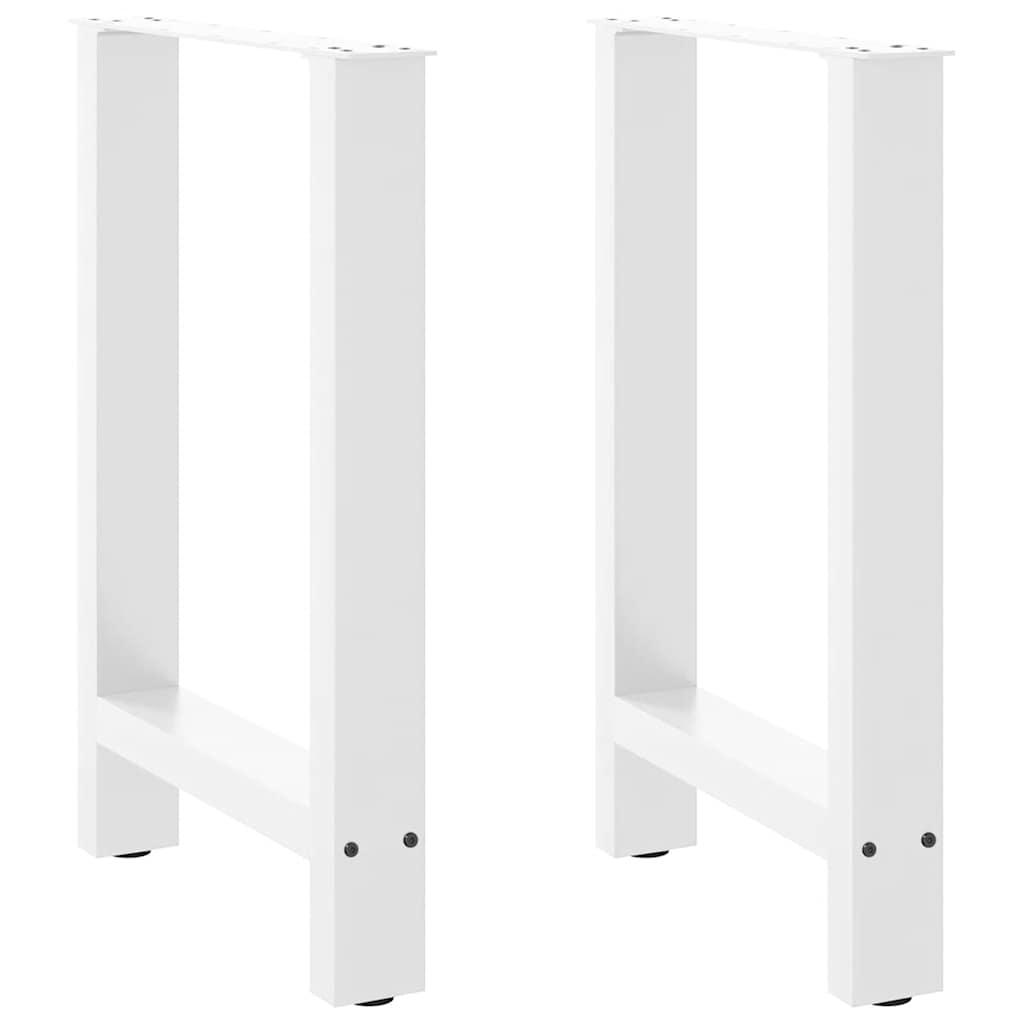 Spisebordsben hvide 2 stk. 50x(72-73) cm stål