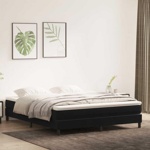 Kontinentalseng uden madras 180×210 cm - fløjl, sort