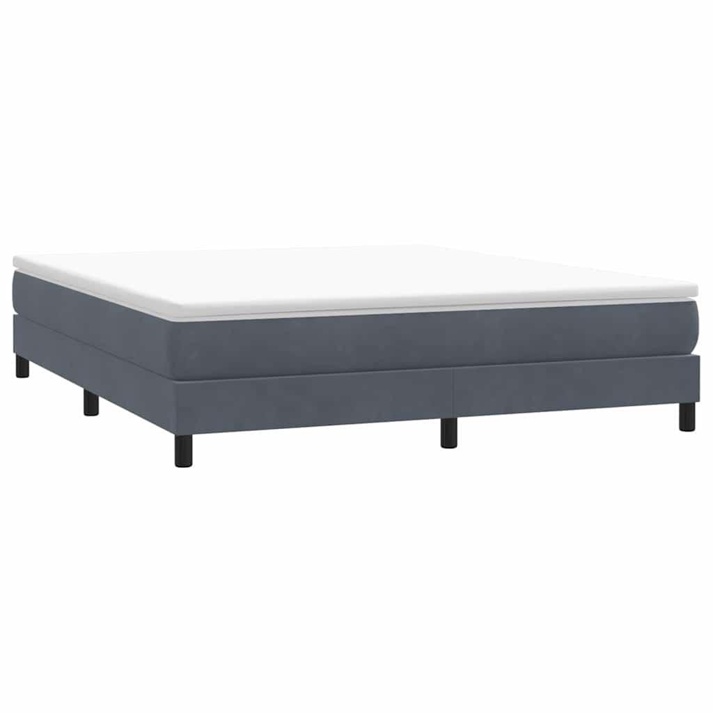 Kontinentalseng uden madras 180x210 cm fløjl mørkegrå