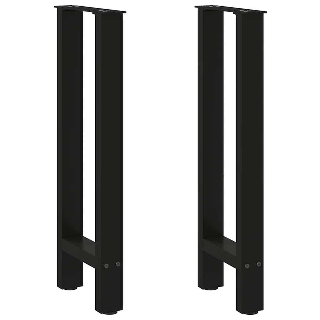vidaXL konsolbordben sort 2 stk. 28 x (72-73) cm stål