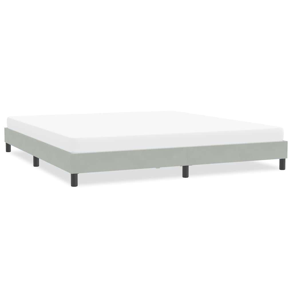 Sengeramme uden madras 200×220 cm - fløjl, lysegrå