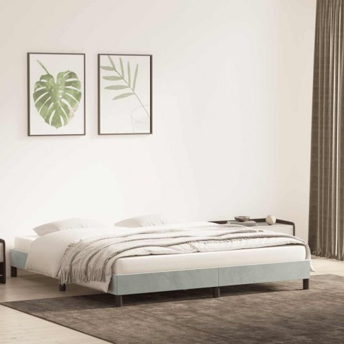 Sengeramme uden madras 200×220 cm - fløjl, lysegrå