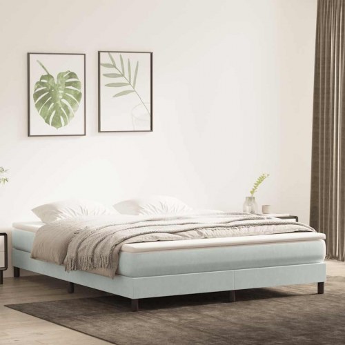 Kontinentalseng uden madras 180×210 cm - fløjl, lysegrå