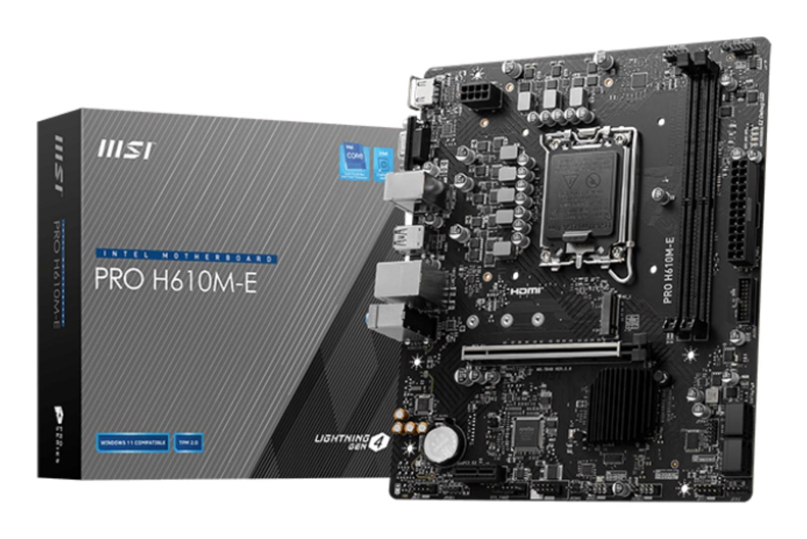 Bundkort MSI PRO H610M-E - Intel H610, LGA 1700, micro ATX billede
