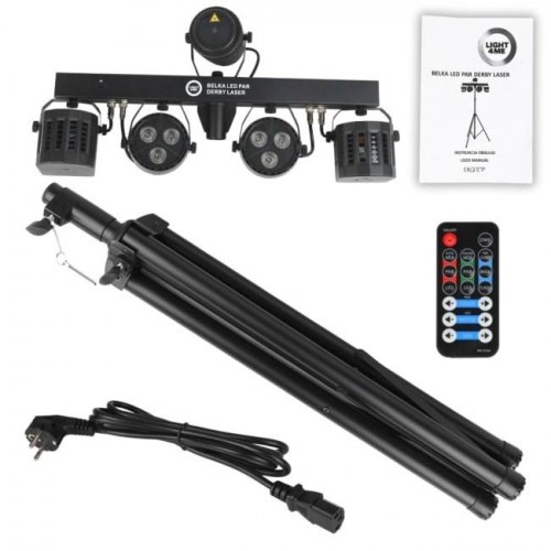 Studielys sæt Light4Me Belka LED Par Derby Laser