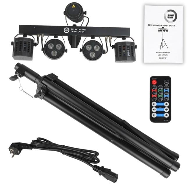 Studielys sæt Light4Me Belka LED Par Derby Laser