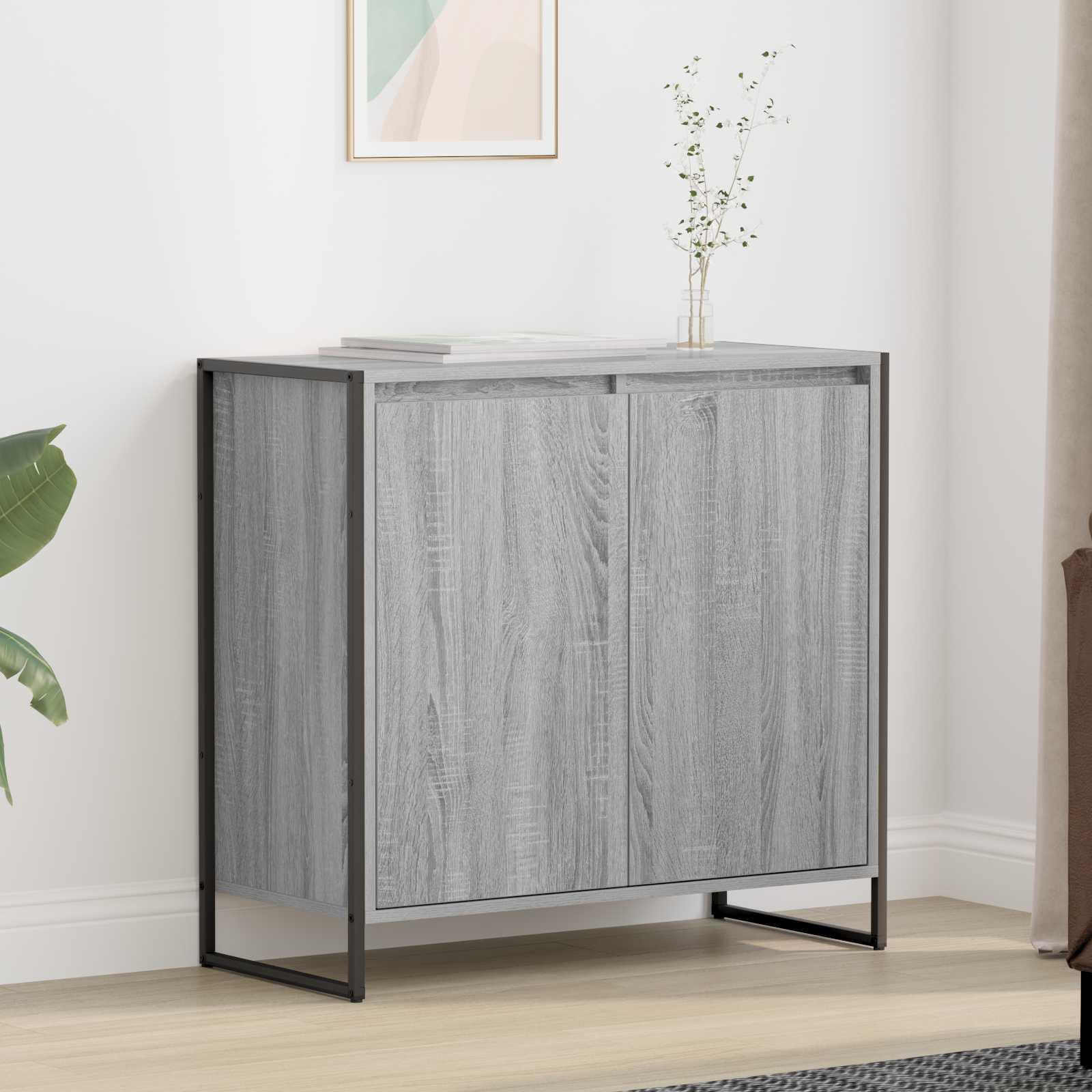 Sideskab 79 X 36 X 75 Cm Konstrueret Træ - Grå sonoma-eg