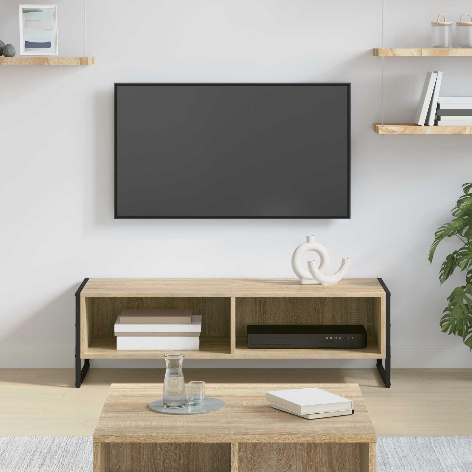 TV-bord i sonoma eg - 100 × 36,5 × 30,5 cm, konstrueret træ
