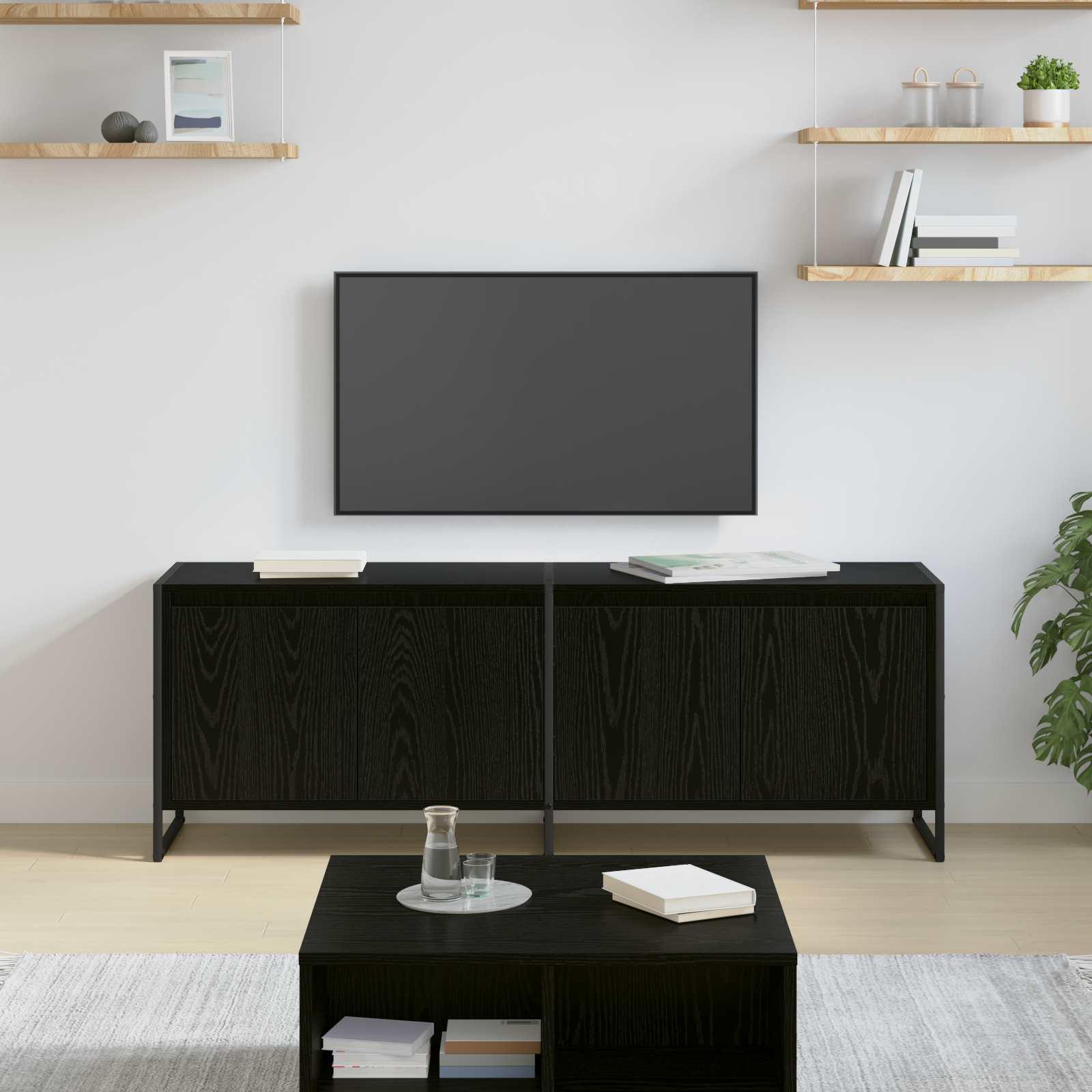 TV-skab i sort eg 140 x 36 x 49,5 cm med 4 døre