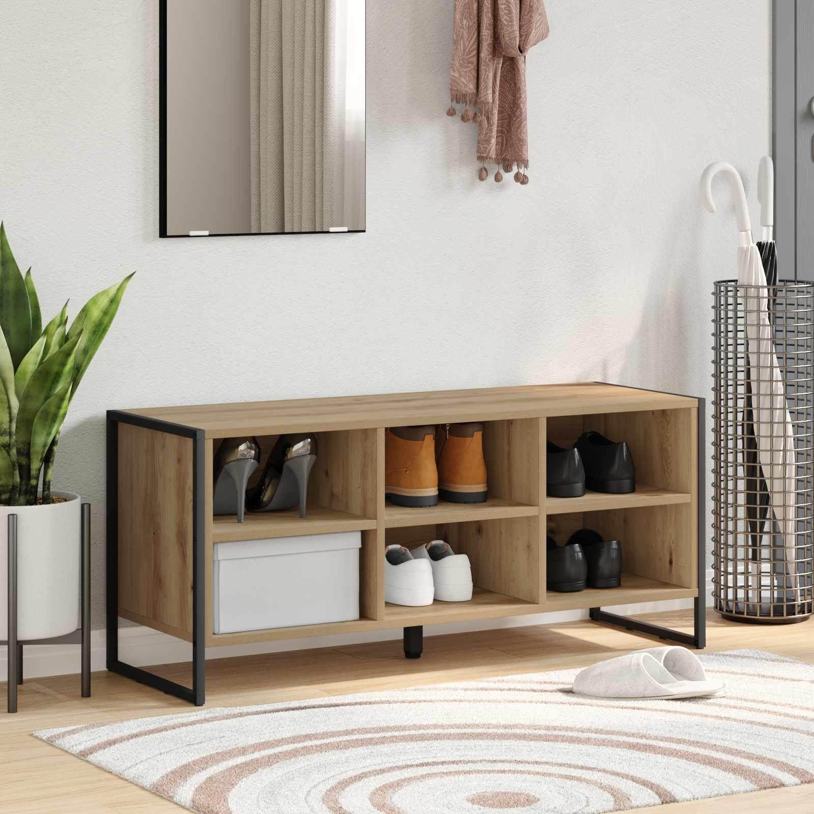 Skoskab i artisan eg 100 × 35 × 44 cm - konstrueret træ