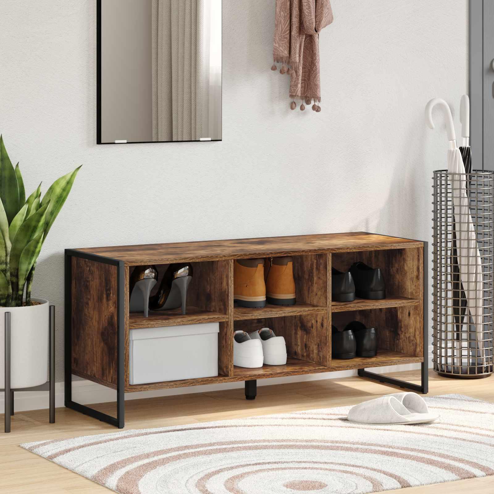 Skoskab i røget eg - konstrueret træ, 100 × 35 × 44 cm