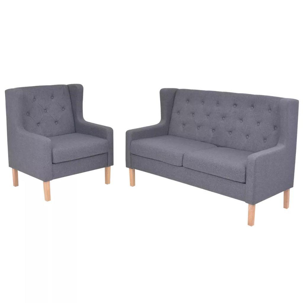 2 personers sofa stof grå