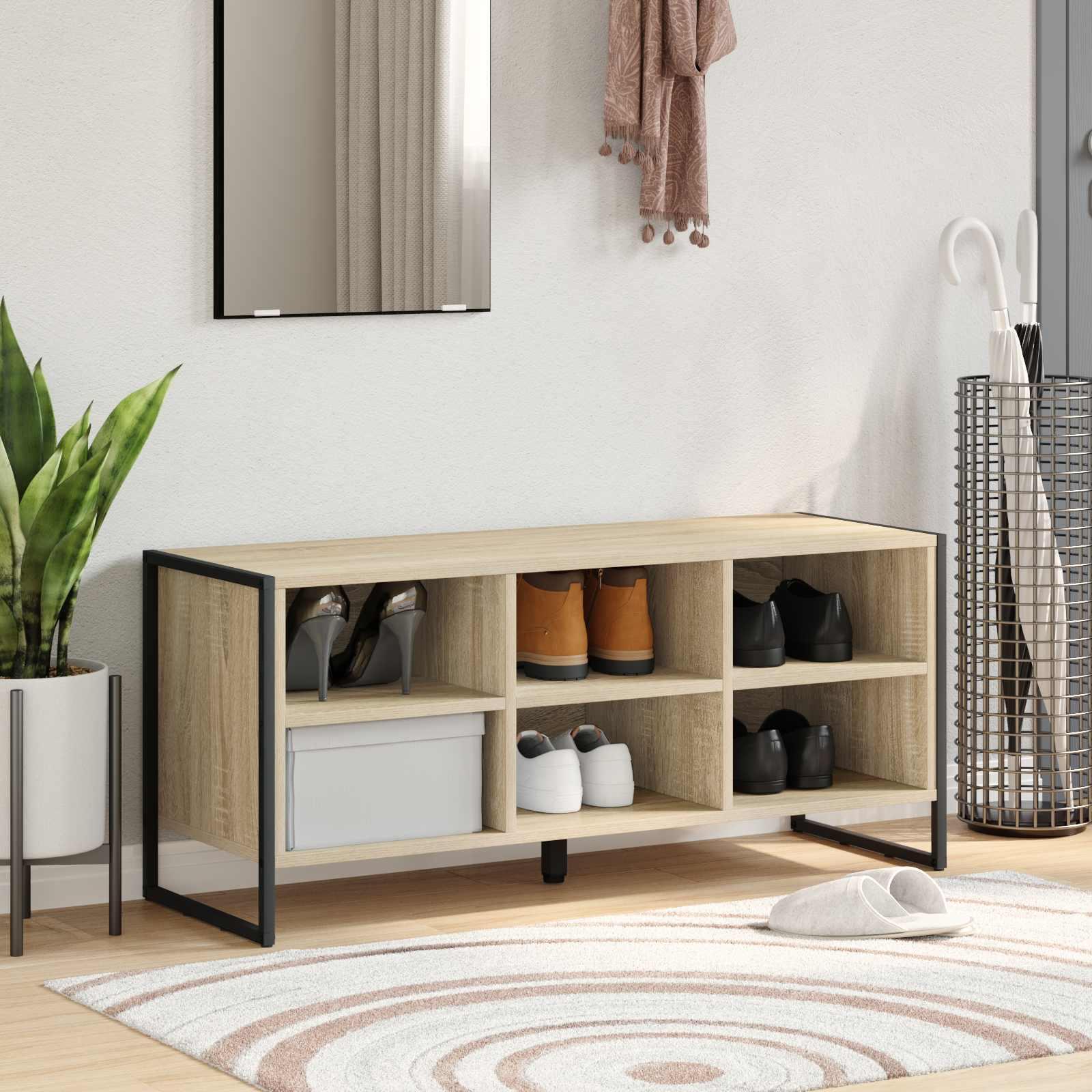Sko skab med opbevaring Sonoma 60 x 35 x 44 cm Konstrueret træ