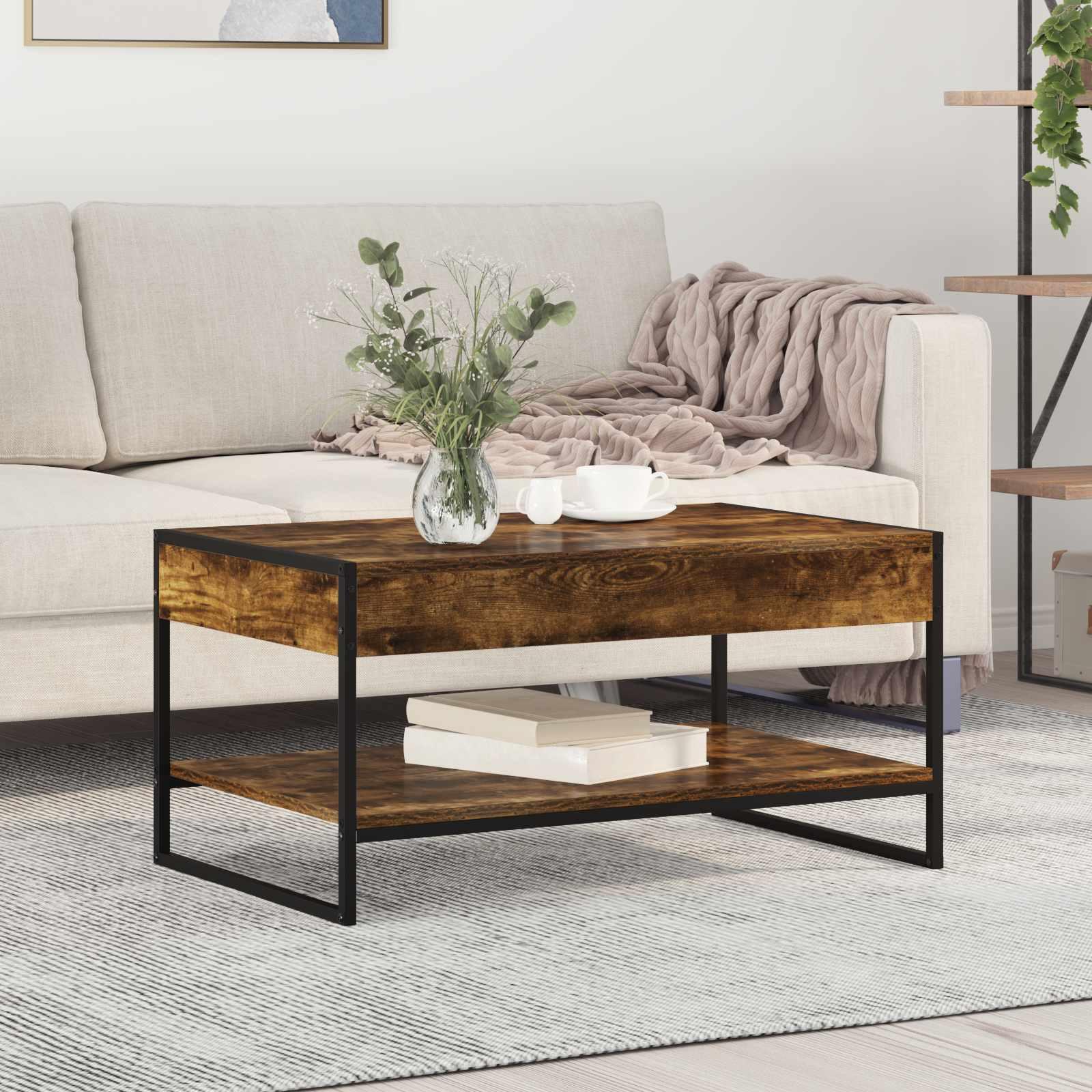 Sofabord Røget Eg 80 x 50 x 40 cm Konstrueret træ