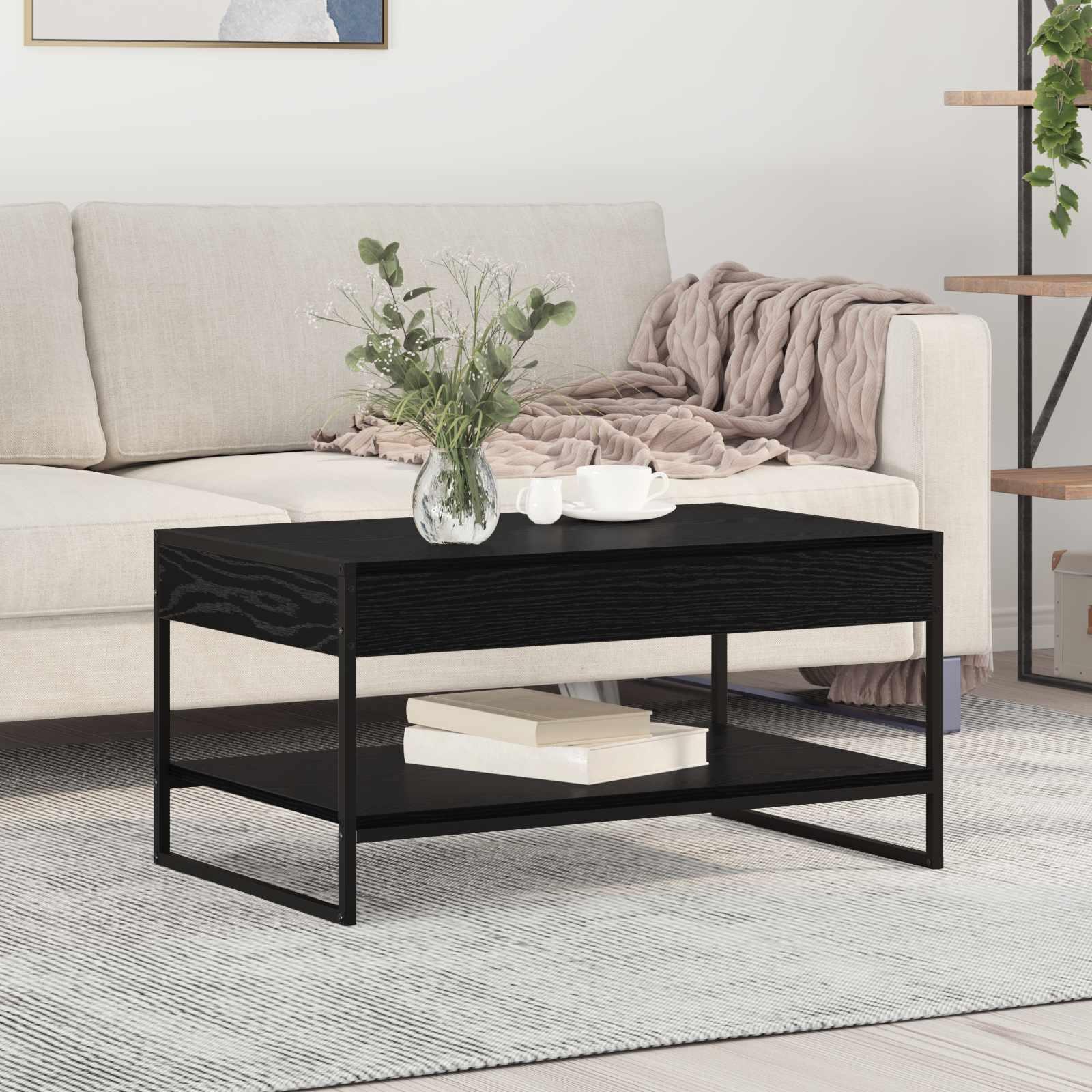Sofabord Sort eg 80 x 50 x 40 cm Konstrueret træ