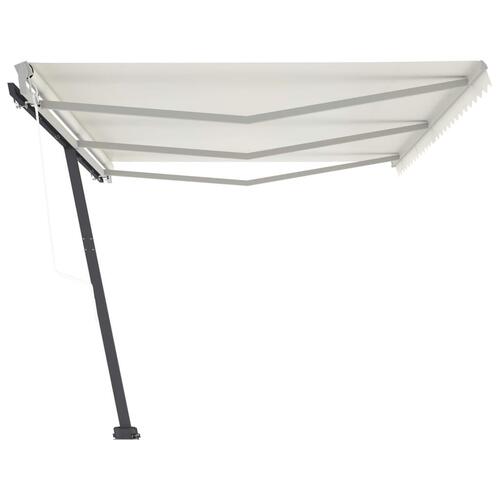 Fritstående markise 600x350 cm automatisk betjening cremefarvet