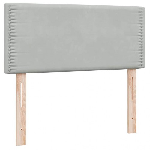 Kontinentalseng med madras i fløjl - lysegrå 80×210 cm