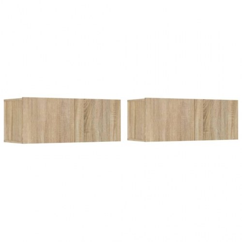 Tv-skabe 2 stk. 80x30x30 cm konstrueret træ sonoma-eg (OUTLET A+)