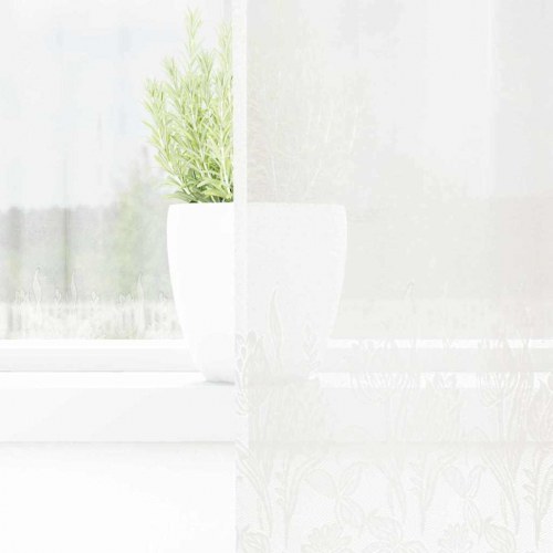 Lace Gardin med gardiner Hvid 150 x 160 cm Polyester