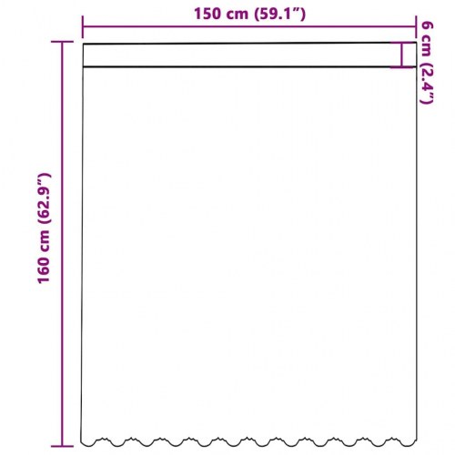 Lace Gardin med gardiner Hvid 150 x 160 cm Polyester