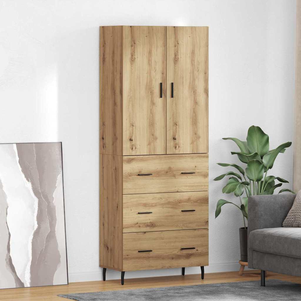 Highboard 2 stk. i artisan egetræ 69,5 x 34 x 180 cm