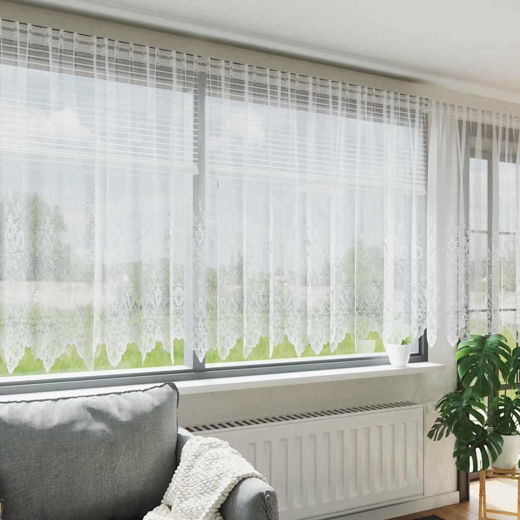 Lace Gardin med gardiner Hvid 900 x 140 cm Polyester