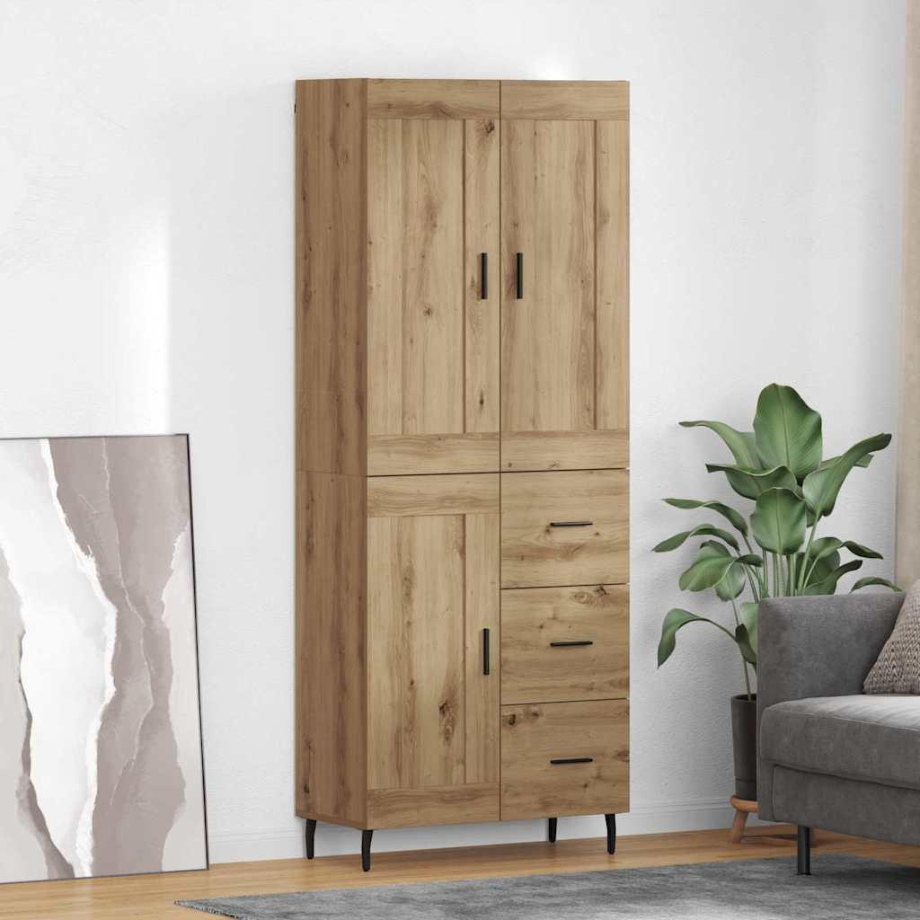 Highboard i 2 dele artisan egetræ 69,5 x 34 x 180 cm