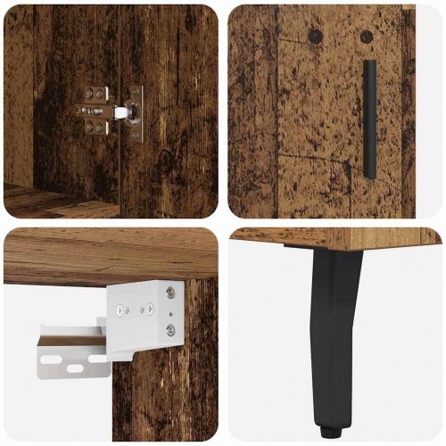 Highboard i gammelt træ med 2 døre