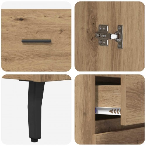 Highboard i 2 dele - Artisan egetræ