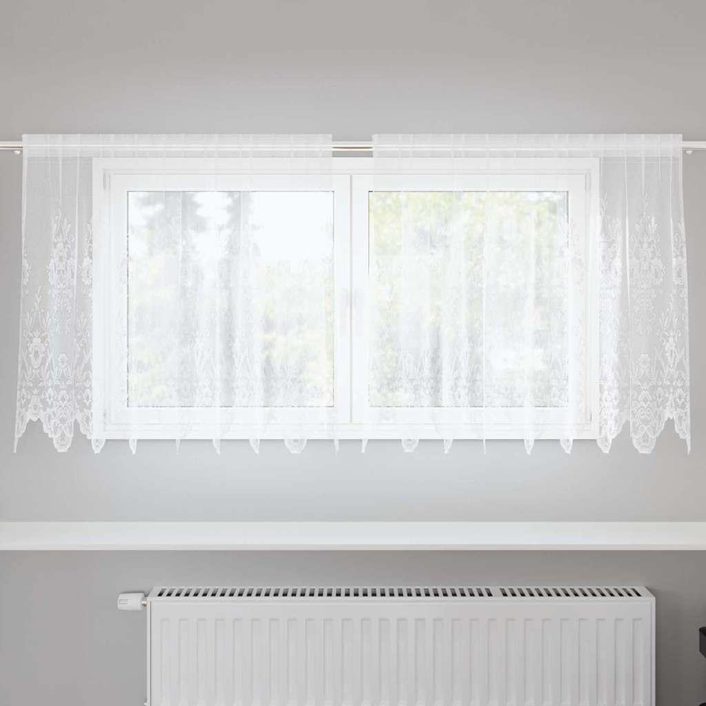 Lace Gardin med gardiner Hvid 200 x 120 cm Polyester