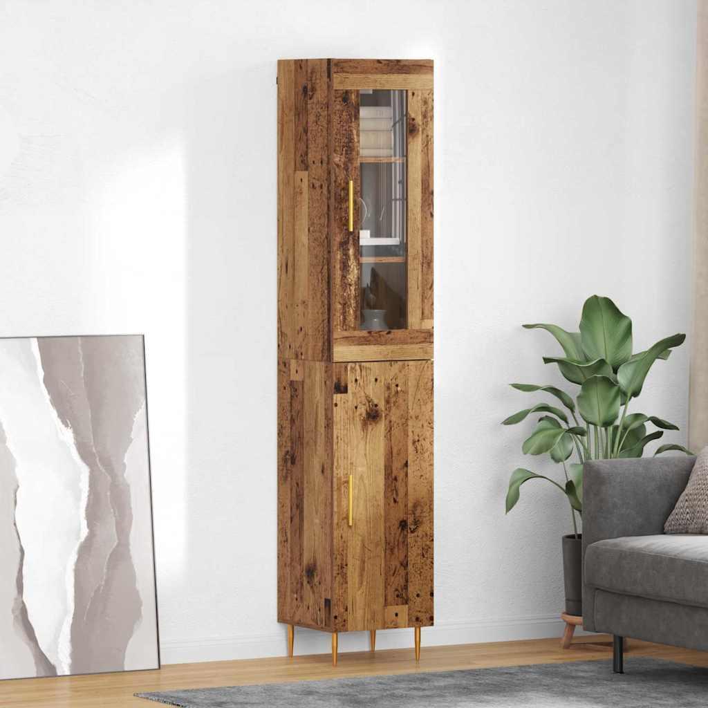 Highboard i gammelt træ-look - konstrueret træ, 180 cm