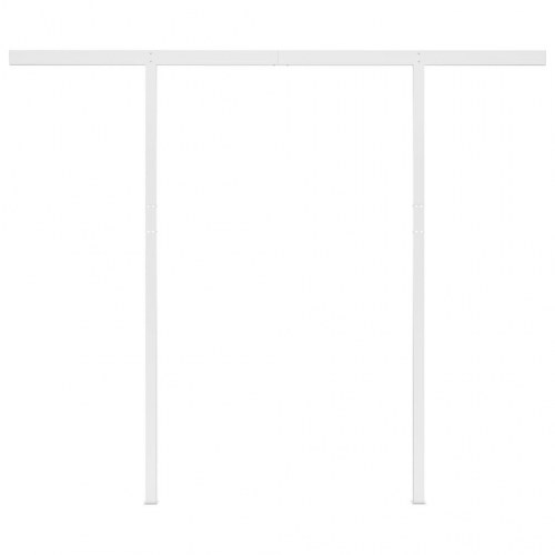 Markise m. LED-lys 3,5x2,5 m manuel betjening blå og hvid