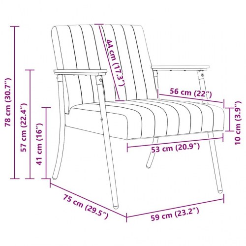 Lænestol Gul 59 x 75 x 78 cm Fløjl