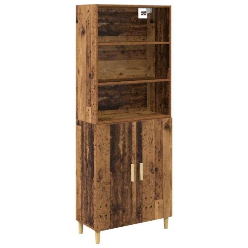Highboard i gammelt træ - 69,5 x 32,5 x 180 cm