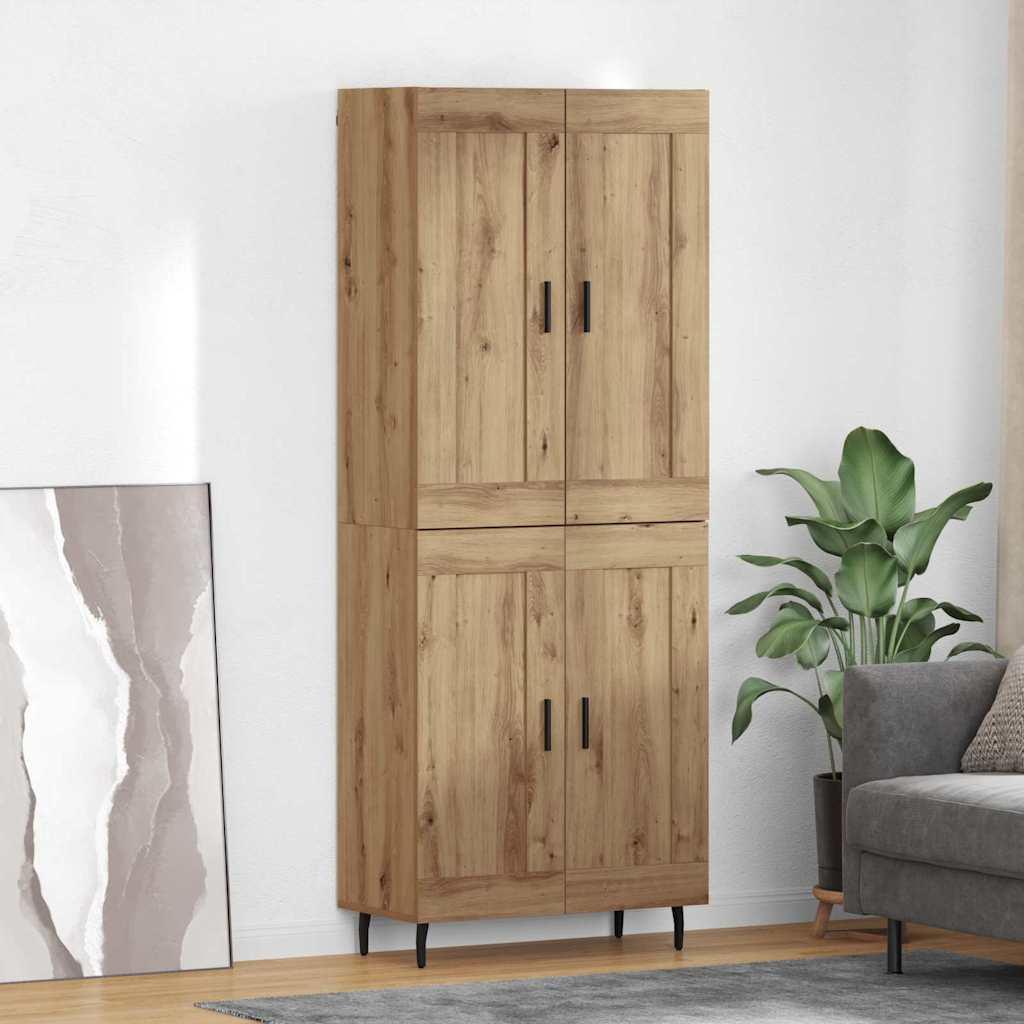 Highboard 2 stk Artisan Egetræ Ingeniørtræ og glas