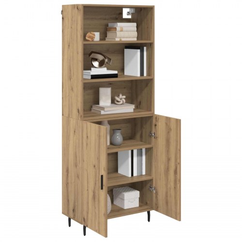 Highboard i artisan egetræ - 69,5 x 32,5 x 180 cm