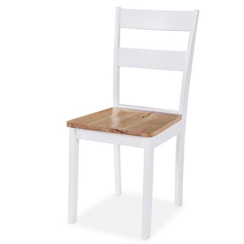 Spisebordssæt 3 dele MDF og gummitræ hvid