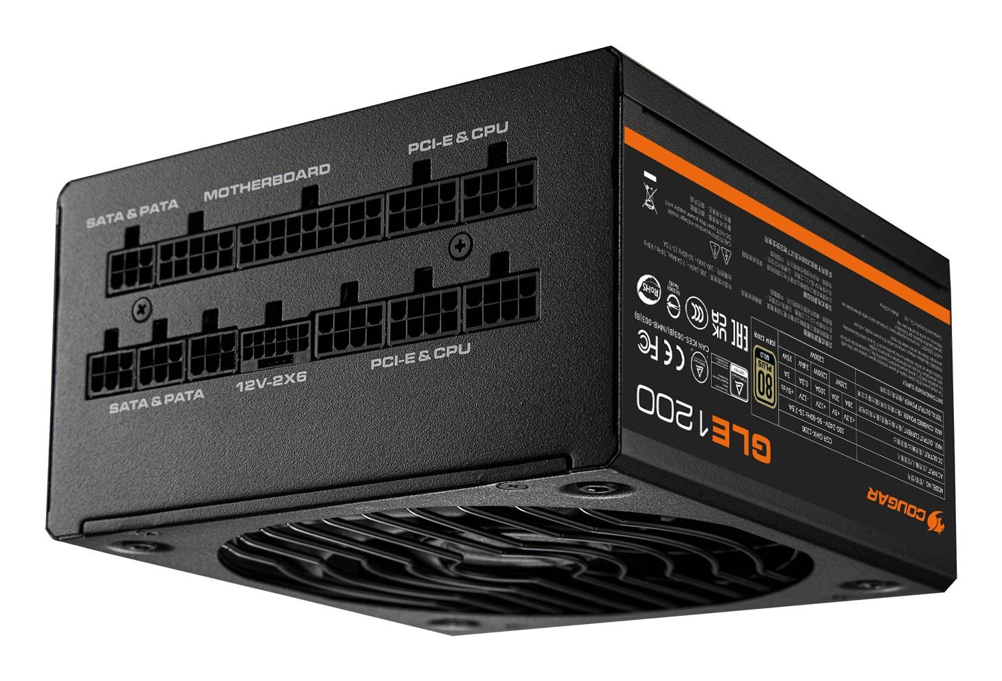 Strømforsyning ATX 1200 W – COUGAR GLE1200, fuldt modulær, 80 Plus Gold