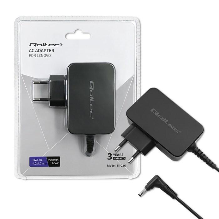 Strømforsyning 65 W - Qoltec power adapter, sort billede