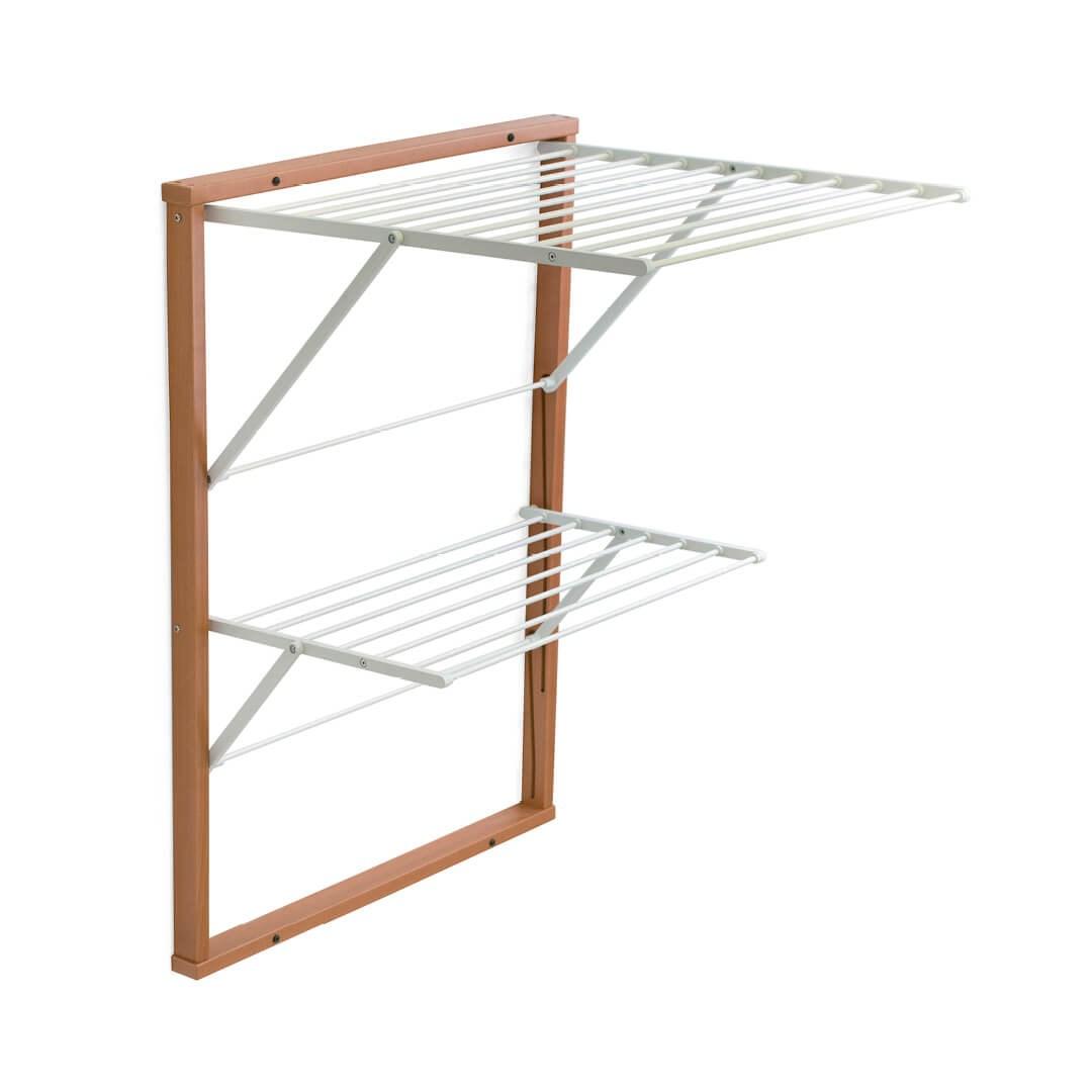 Tørrestativ til væg - ARREDAMENTI KEVIN, 64 × 67 cm, brun
