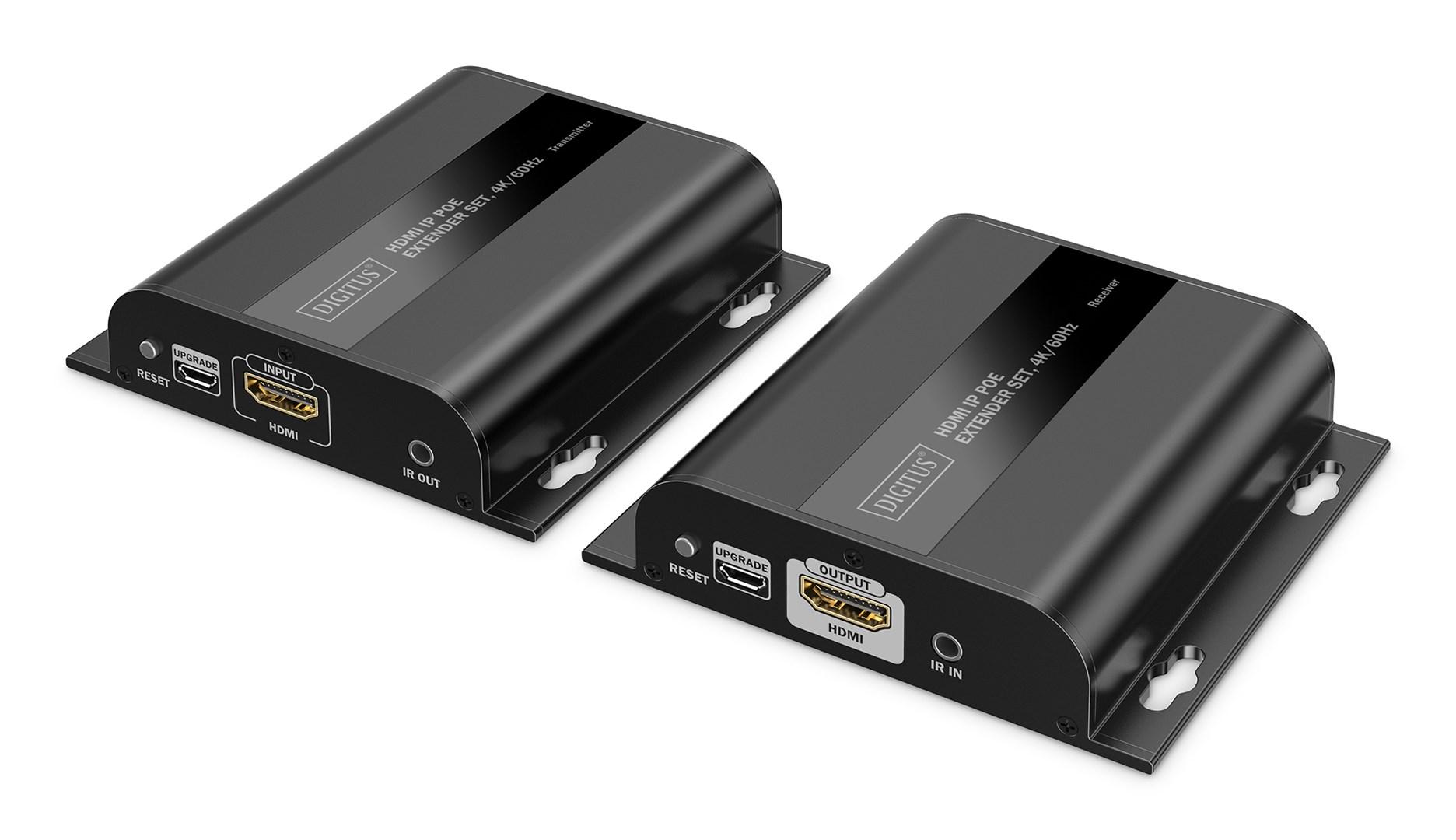 DIGITUS - Extender Set - video/audio/infrarød forlænger - HDMI, 1GbE - over CAT 6 - op til 200 m
