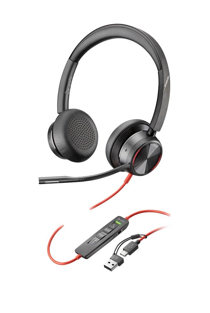 Headset med mikrofon HP Poly Blackwire 8225 USB-C billede