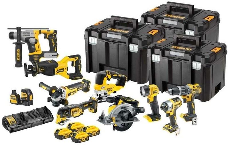 Bore- og skruemaskine sæt 18V XR – DeWALT, 10 dele, 4×5,0 Ah